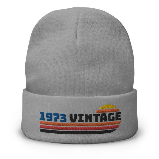 Retro Beanie - 1973 Vintage Typography Design Flat