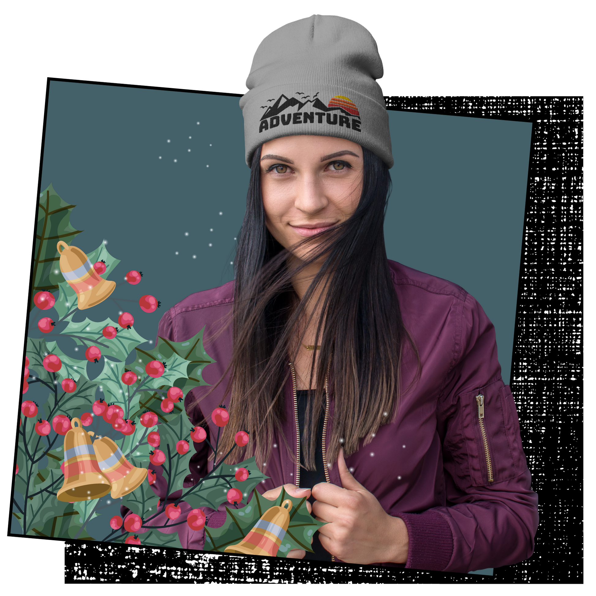 Retro Beanie - Mountain and Adventure Typography Design Lifestyle
