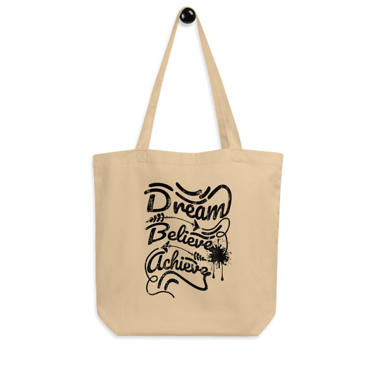 Retro Tote Bag - Dream Believe Achieve - Standard Size Hanger