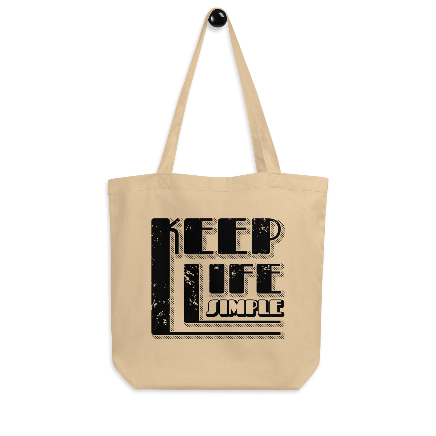 Retro Tote Bag - Keep Life Simple - Standard Size Hanger