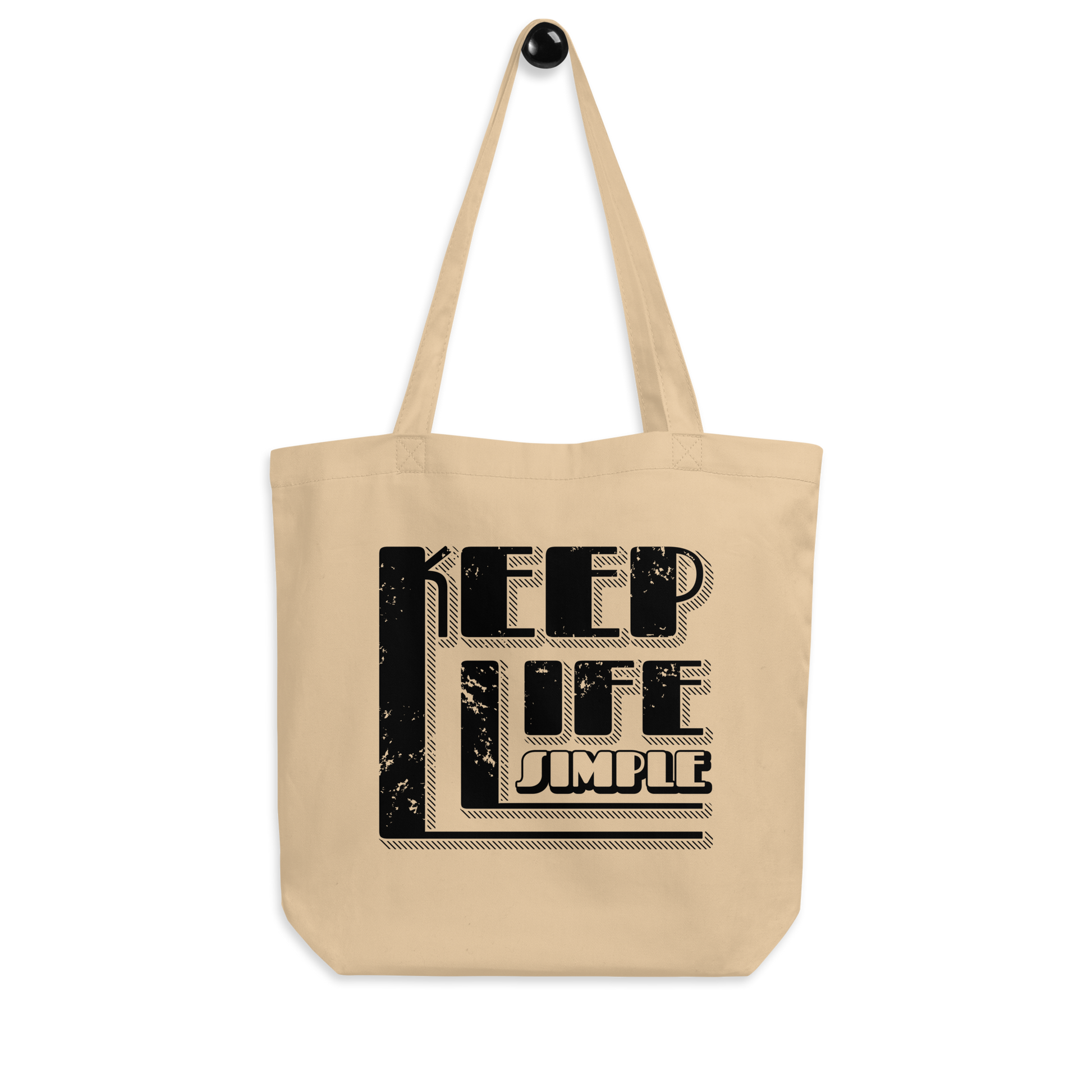 Retro Tote Bag - Keep Life Simple - Standard Size Hanger