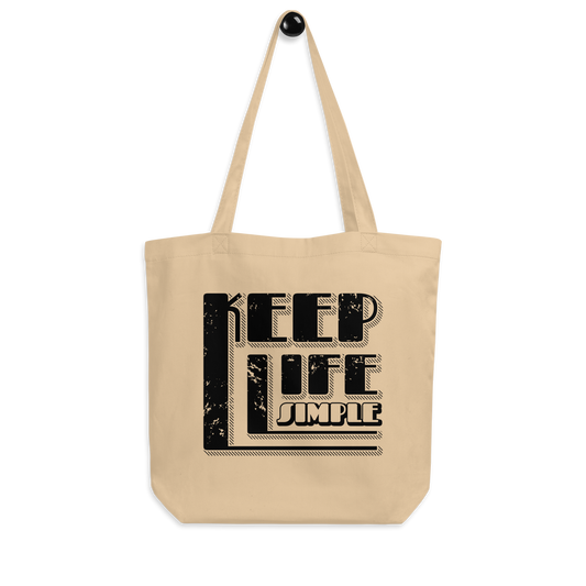 Retro Tote Bag - Keep Life Simple - Standard Size Hanger