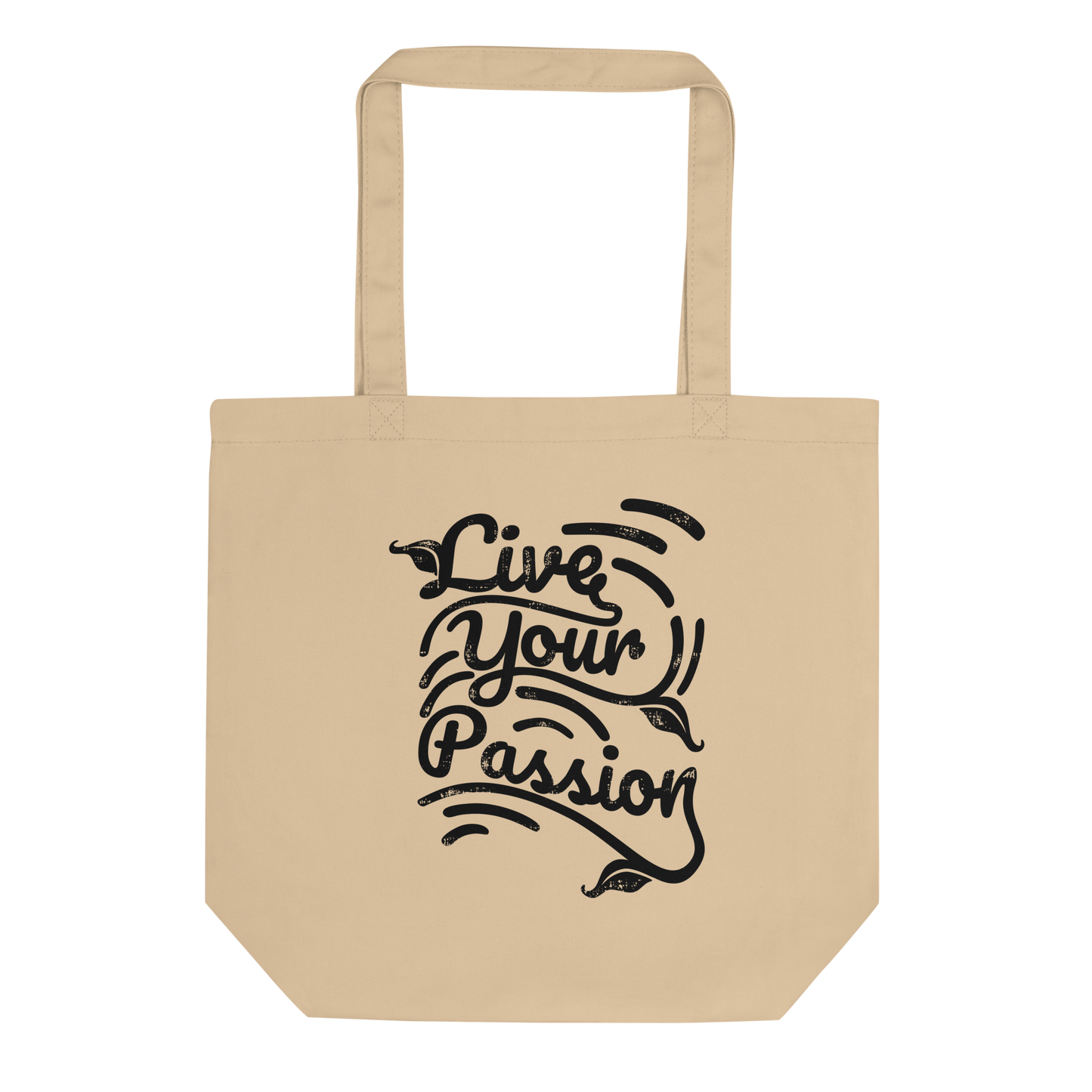Retro Tote Bag - Live Your Passion - Standard Size Oyster