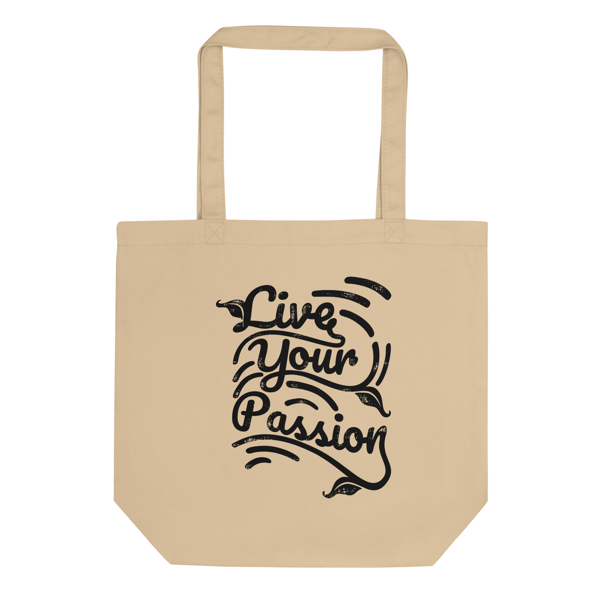 Retro Tote Bag - Live Your Passion - Standard Size Oyster