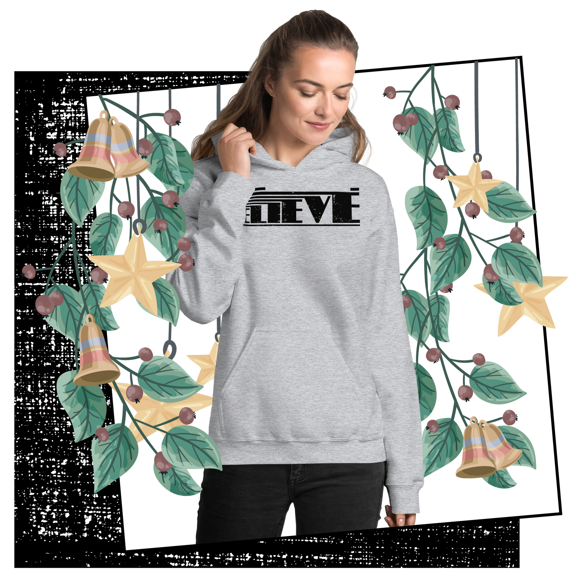 Retro Unisex Hoodie - Believe Typography Design Lifestyle 01