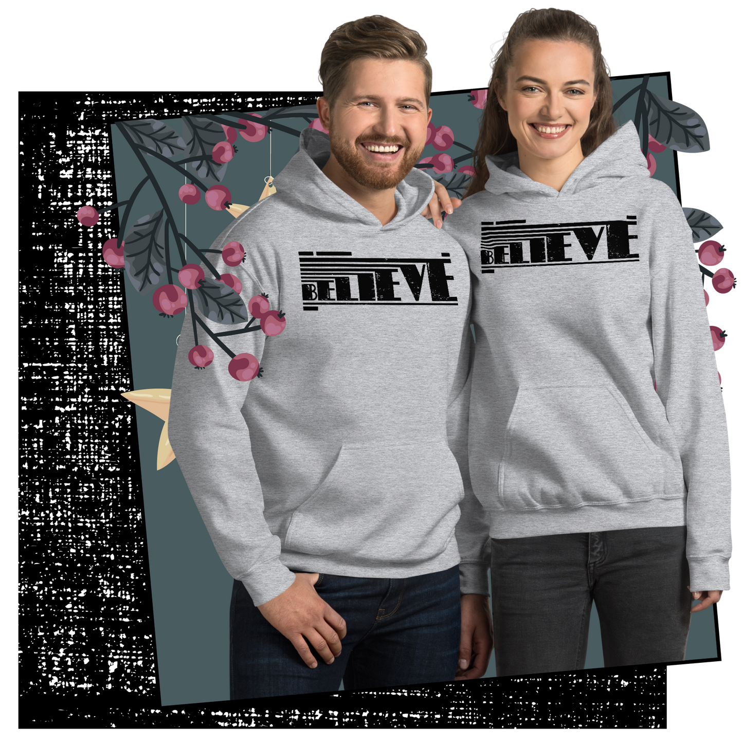 Retro Unisex Hoodie - Believe Typography Design Lifestyle 02