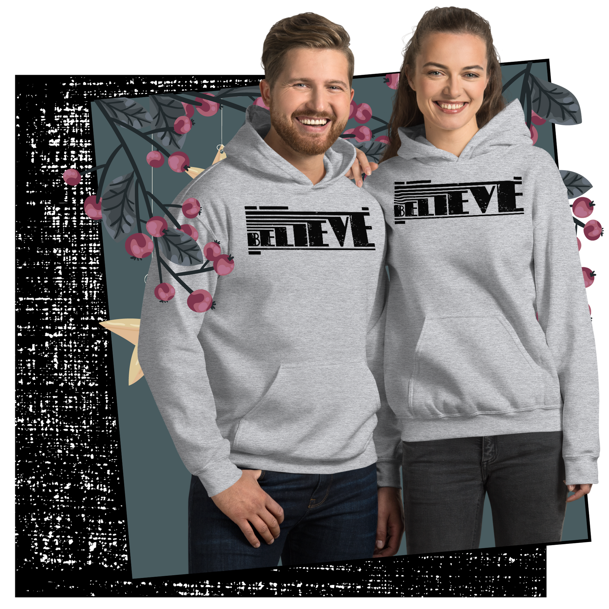 Retro Unisex Hoodie - Believe Typography Design Lifestyle 02