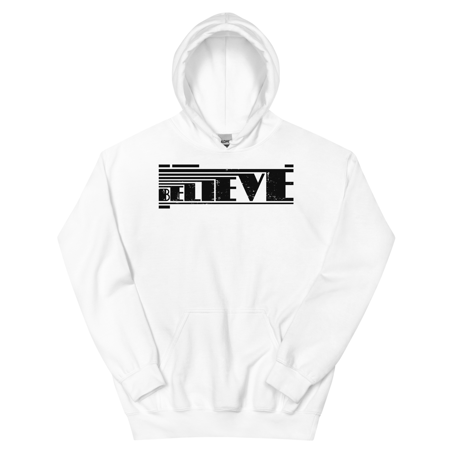 Retro Unisex Hoodie - Believe Typography Design White