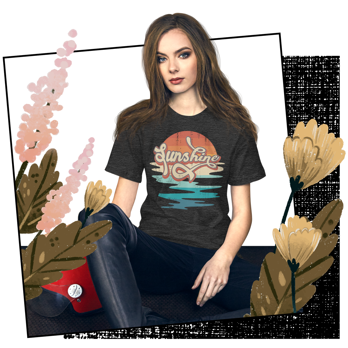 Retro Unisex T-Shirt - Abstract Sun Rising Over the Sea Lifestyle 01