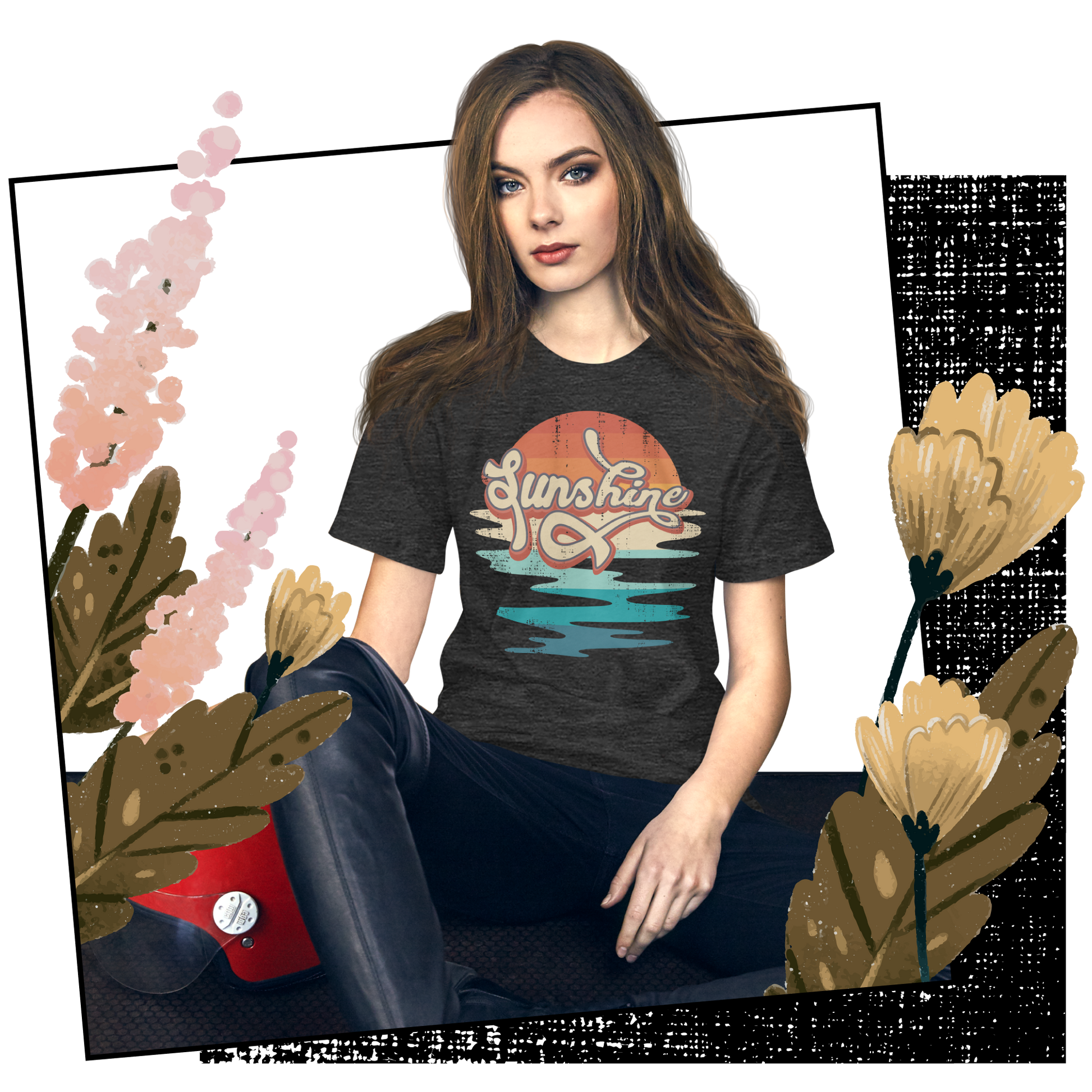 Retro Unisex T-Shirt - Abstract Sun Rising Over the Sea Lifestyle 01