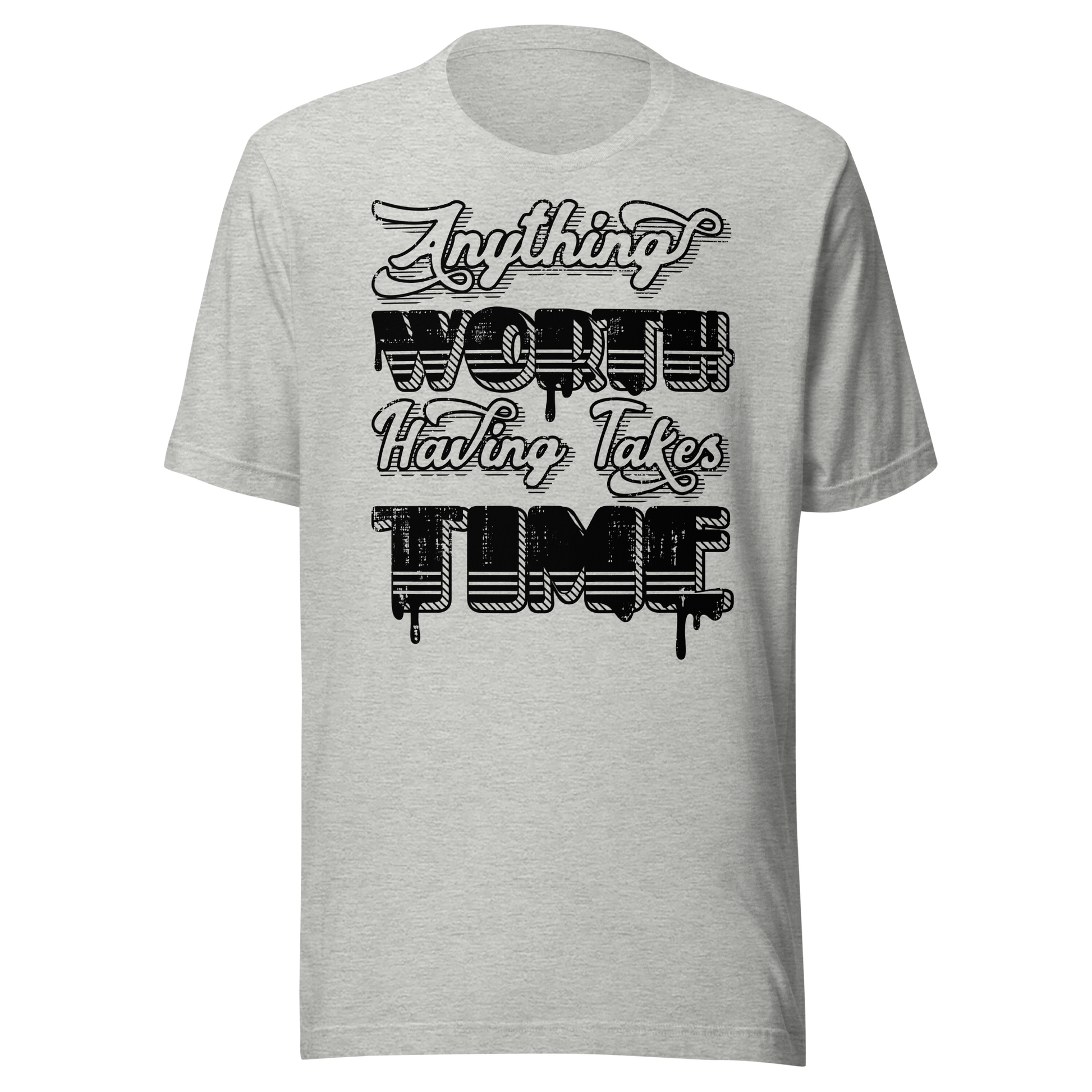 Retro Unisex T-Shirt - Anything Worth Having Takes Time Ghost Front