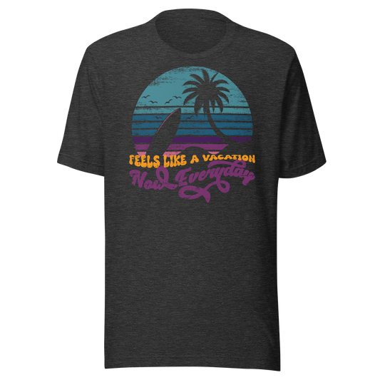 Retro Unisex T-Shirt - Beach Sunset and a Retirement Quote Ghost Front