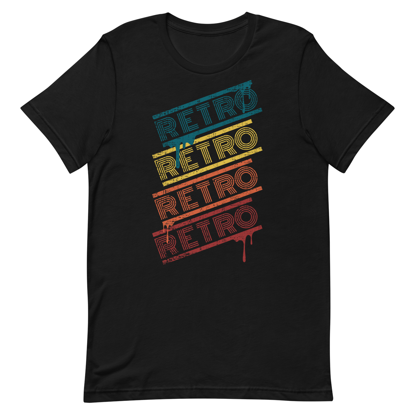 Retro Unisex T-Shirt - Colorful Retro Typography Design Black