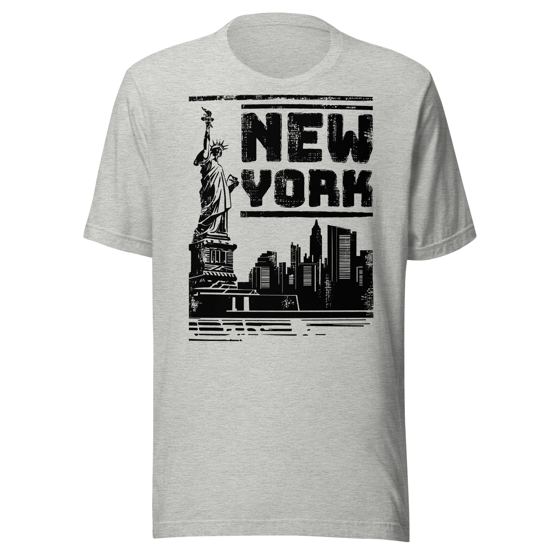 Retro Unisex T-Shirt - Monochrome New York Skyline Ghost Front