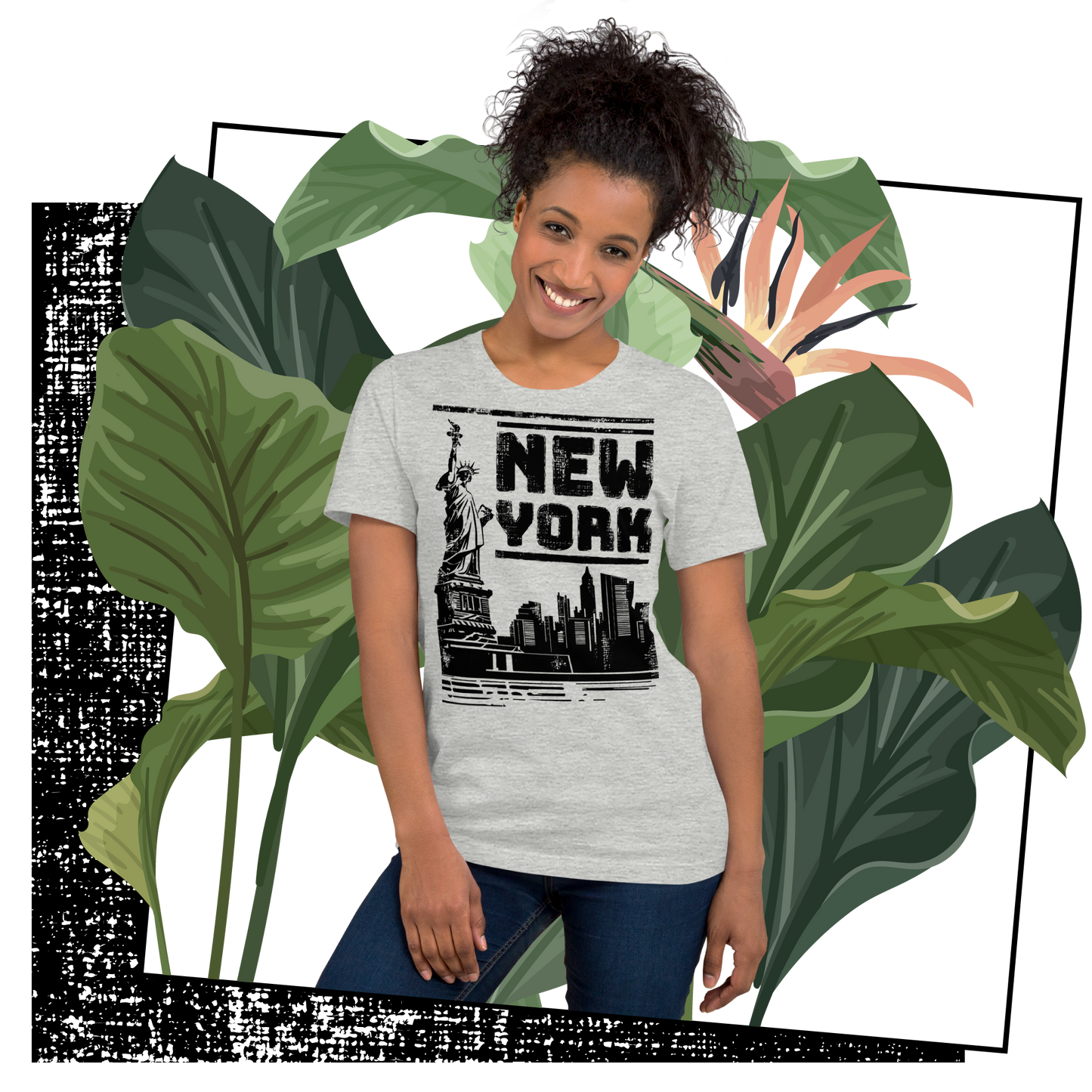 Retro Unisex T-Shirt - Monochrome New York Skyline Lifestyle 02