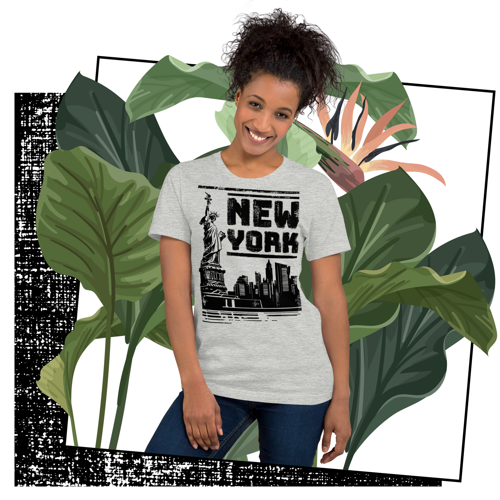 Retro Unisex T-Shirt - Monochrome New York Skyline Lifestyle 02
