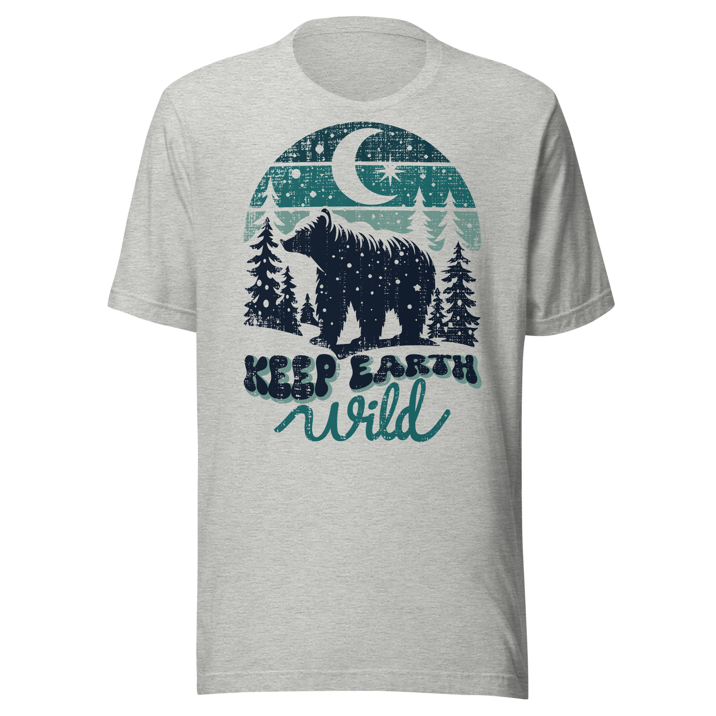 Retro Unisex T-Shirt - Polar Bear Walking Through a Snowy Forest Ghost Front