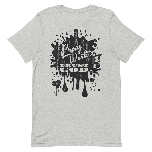 Retro Unisex T-Shirt - Pray Work Trust God Athletic Heather