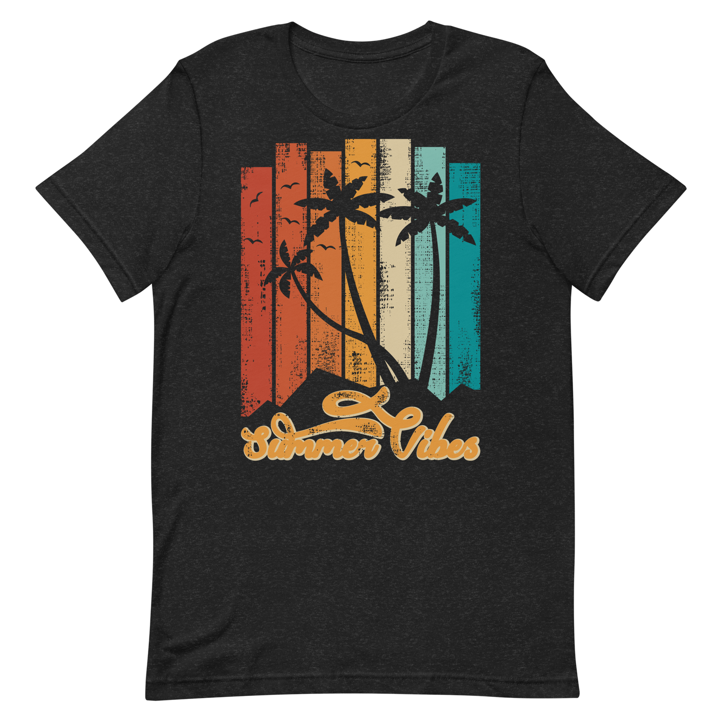 Retro Unisex T-Shirt - Stunning Summer Vibes Design Black Heather