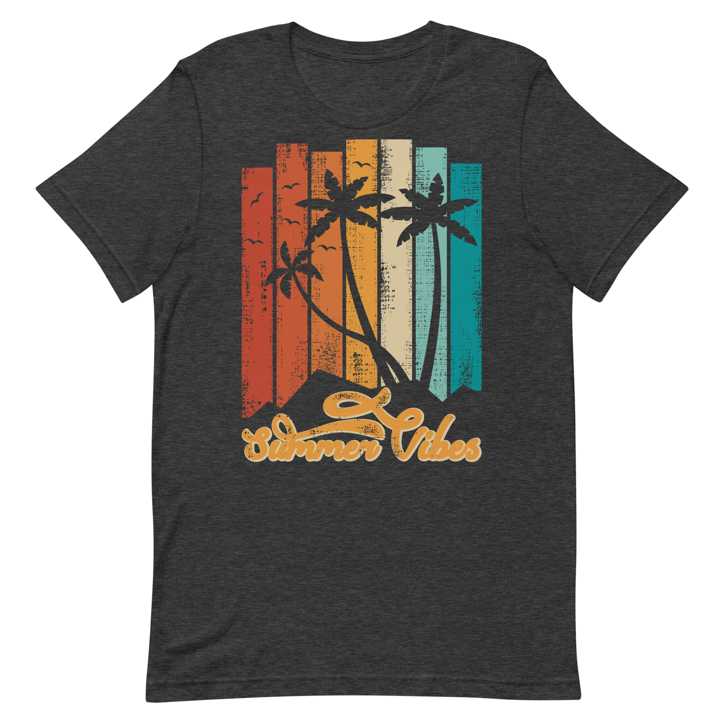 Retro Unisex T-Shirt - Stunning Summer Vibes Design Dark Grey Heather