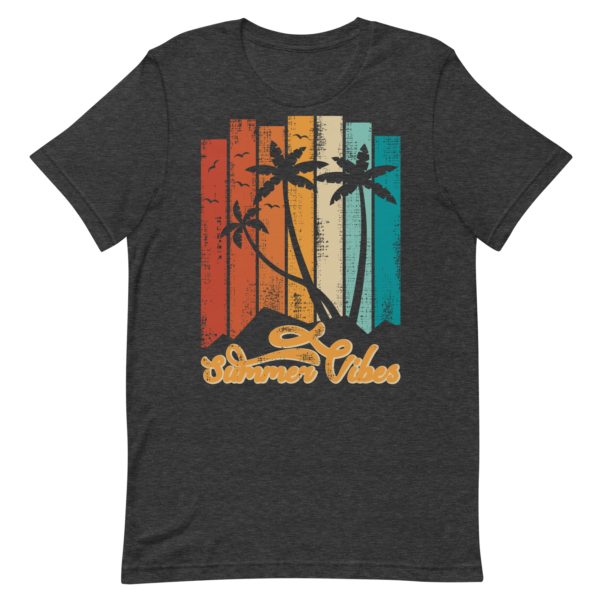 Retro Unisex T-Shirt - Stunning Summer Vibes Design Dark Grey Heather