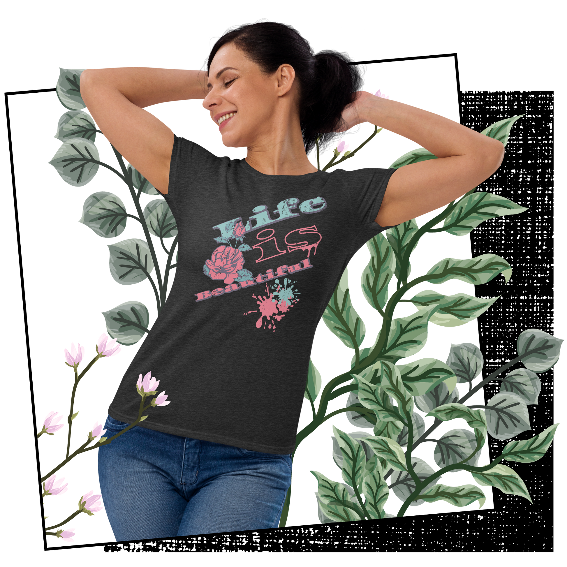 Retro Women's T-Shirt - Life is Beautiful Typography Design Lifestyle 02