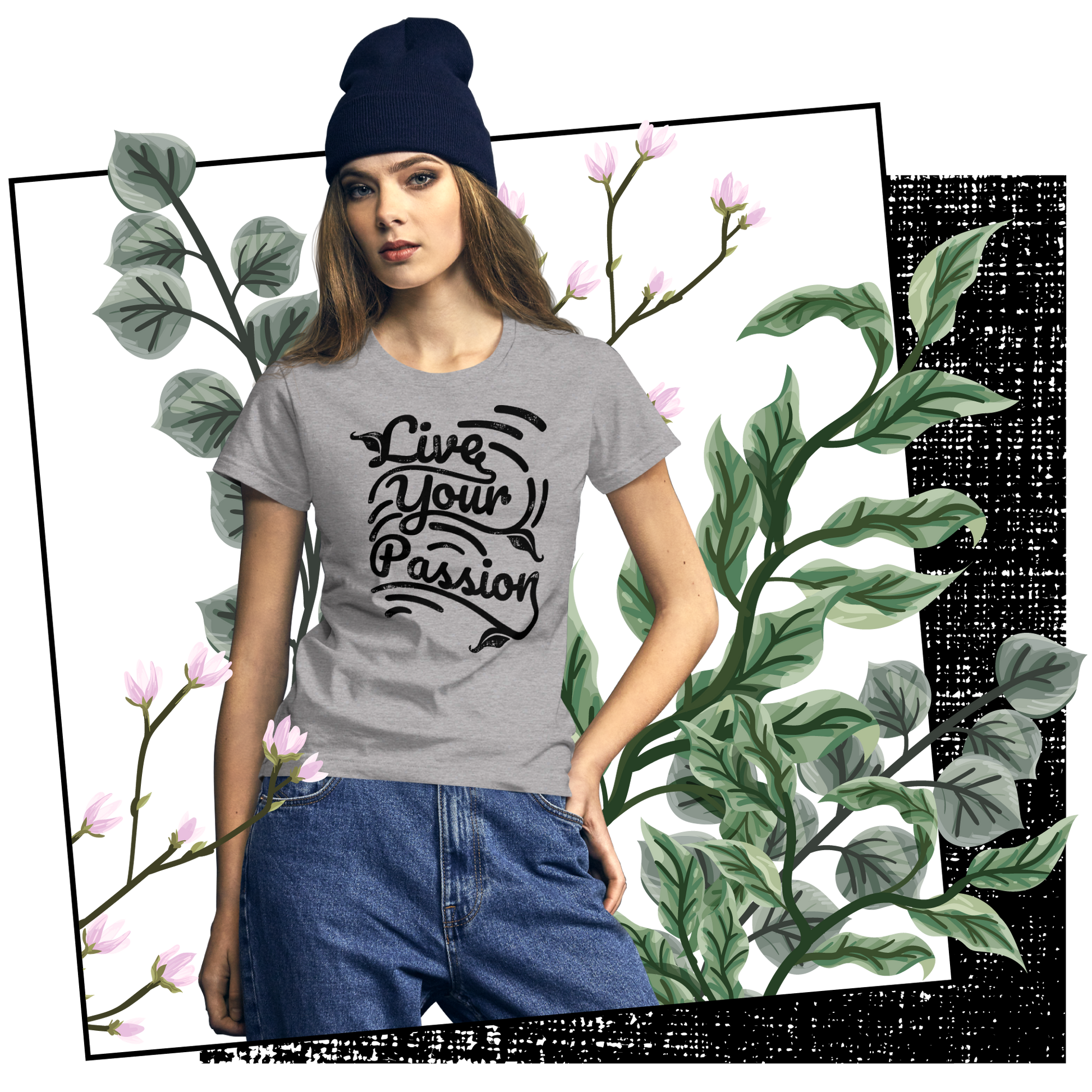 Retro Women's T-Shirt - Live Your Passion Typography Design Lifestyle 01