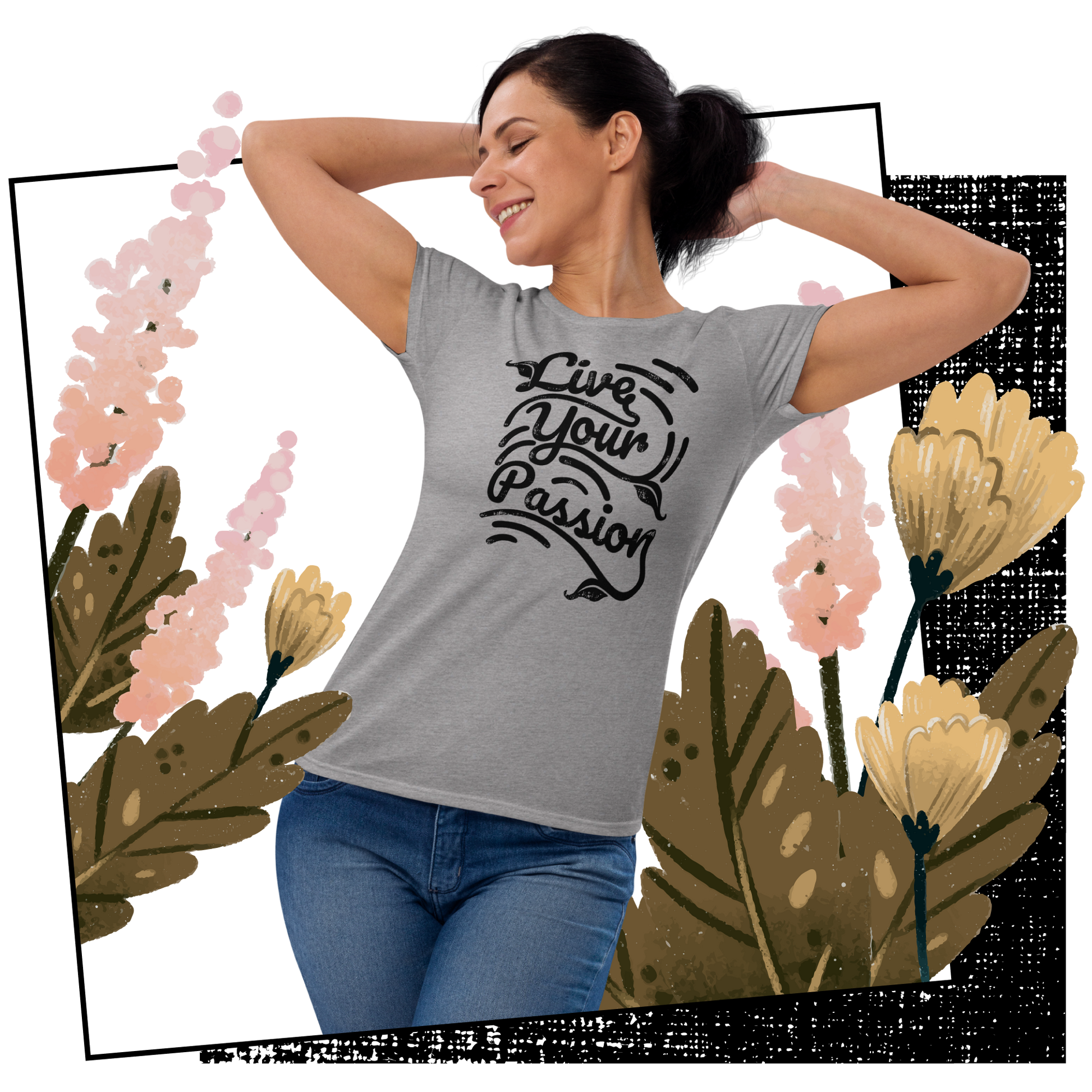 Retro Women's T-Shirt - Live Your Passion Typography Design Lifestyle 02