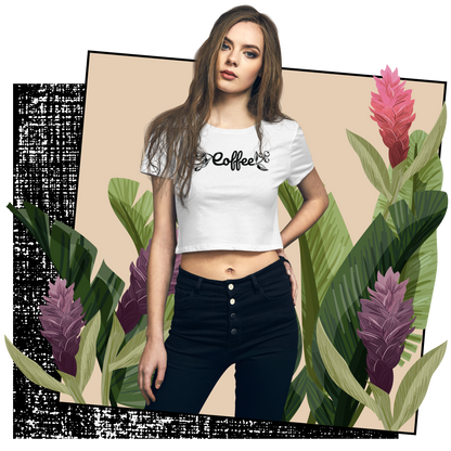 Retro Crop Top - Creative Coffee Typography Design Lifestyle 01