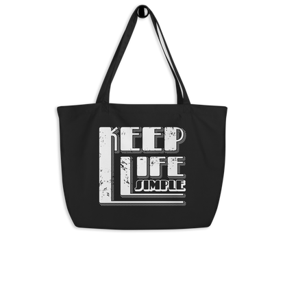 Retro Tote Bag - Keep Life Simple - Large Size Hanger