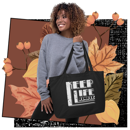 Retro Tote Bag - Keep Life Simple - Large Size Lifestyle