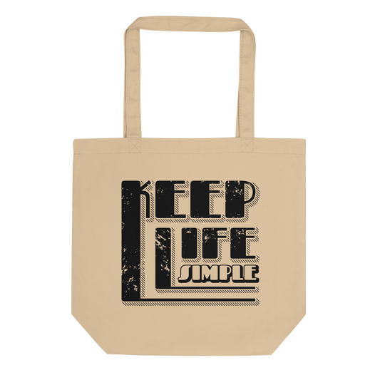 Retro Tote Bag - Keep Life Simple - Standard Size Oyster