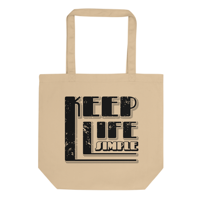 Retro Tote Bag - Keep Life Simple - Standard Size Oyster