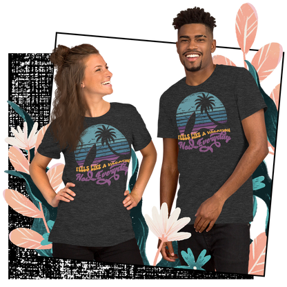 Retro Unisex T-Shirt - Beach Sunset and a Retirement Quote Lifestyle 02