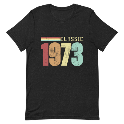 Retro Unisex T-Shirt - Classic 1973 Black Heather