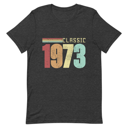 Retro Unisex T-Shirt - Classic 1973 Dark Grey Heather