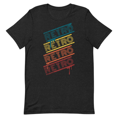 Retro Unisex T-Shirt - Colorful Retro Typography Design Black Heather