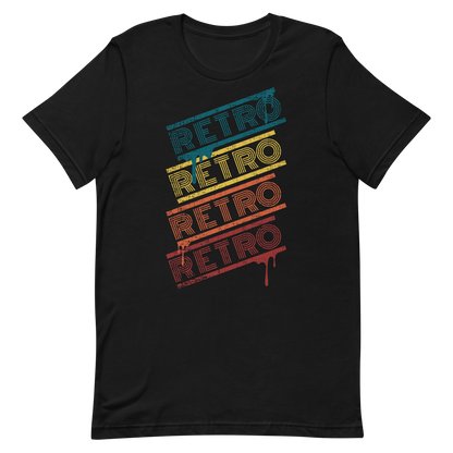 Retro Unisex T-Shirt - Colorful Retro Typography Design Black