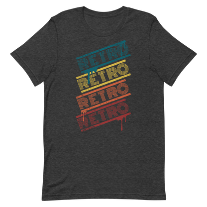 Retro Unisex T-Shirt - Colorful Retro Typography Design Dark Grey Heather