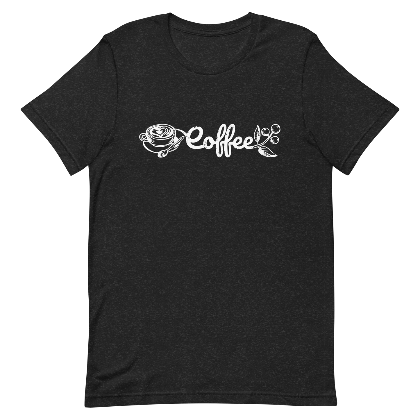 Retro Unisex T-Shirt - Creative Coffee Typography Design Black Heather