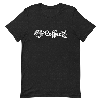 Retro Unisex T-Shirt - Creative Coffee Typography Design Black Heather