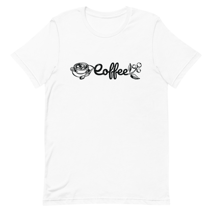 Retro Unisex T-Shirt - Creative Coffee Typography Design White