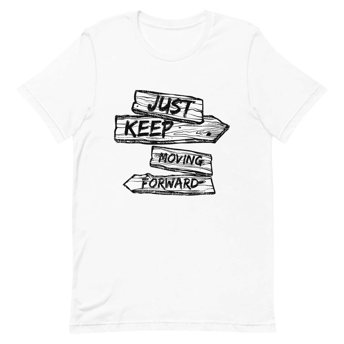 Retro Unisex T-Shirt - Just Keep Moving Forward White