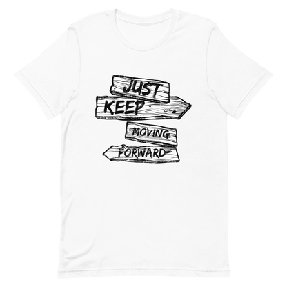 Retro Unisex T-Shirt - Just Keep Moving Forward White