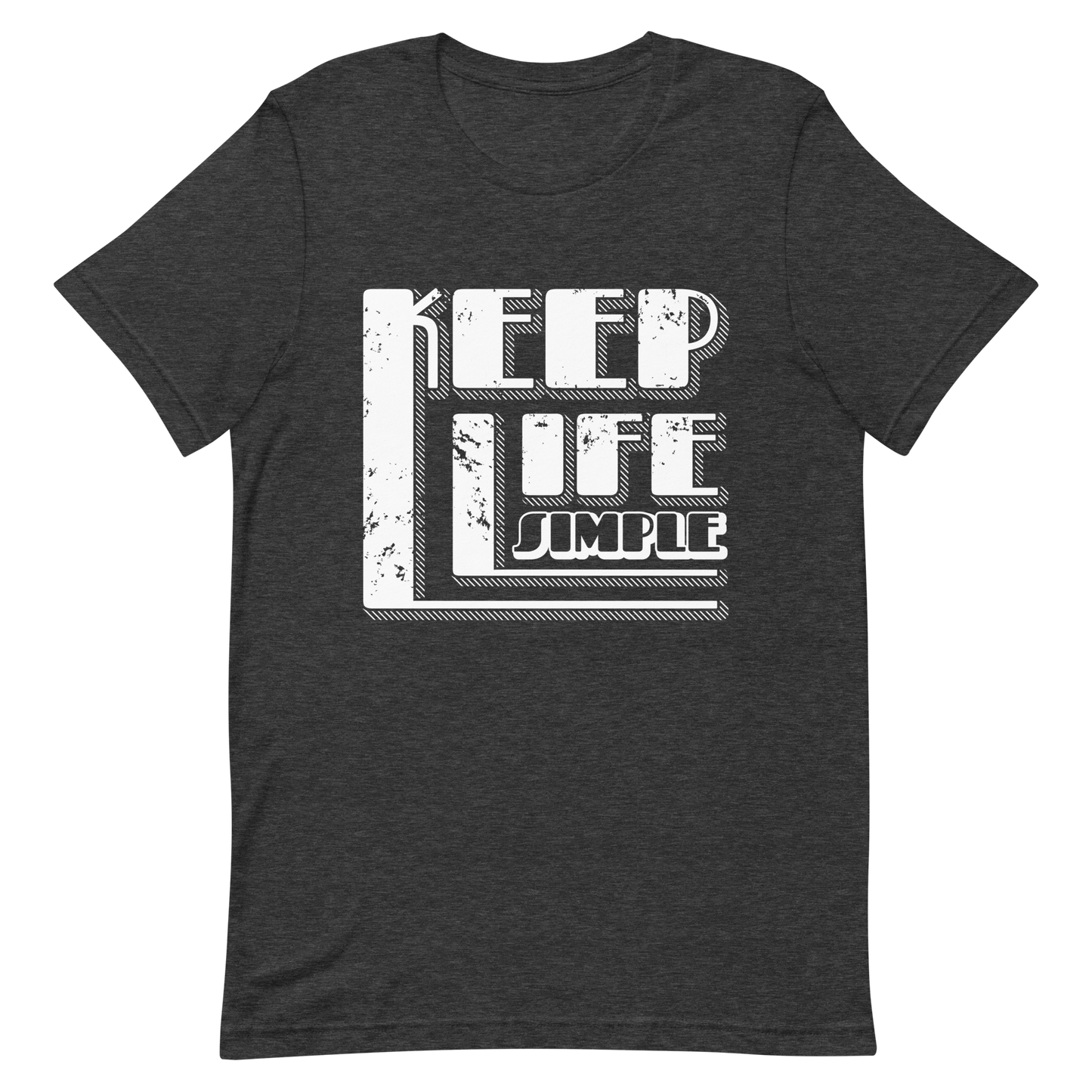 Retro Unisex T-Shirt - Keep Life Simple Dark Grey Heather
