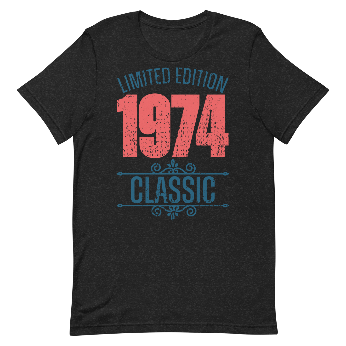 Retro Unisex T-Shirt - Limited Edition 1974 Classic Black Heather