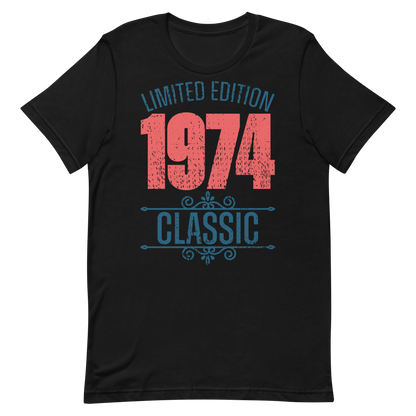 Retro Unisex T-Shirt - Limited Edition 1974 Classic Black