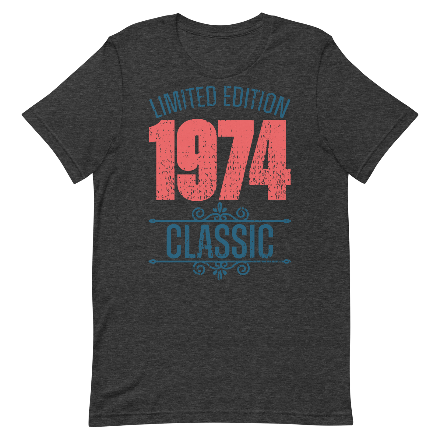 Retro Unisex T-Shirt - Limited Edition 1974 Classic Dark Grey Heather