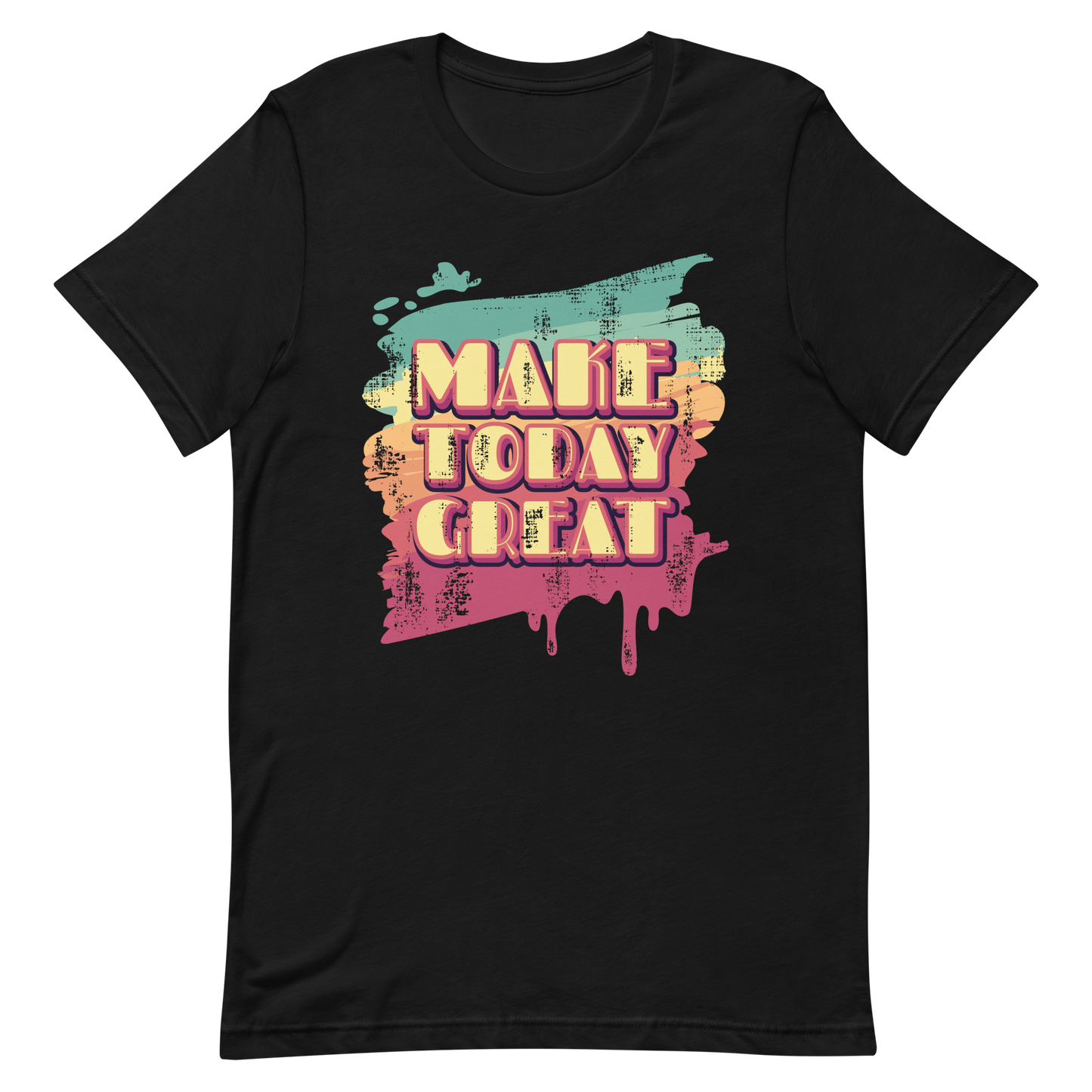 Retro Unisex T-Shirt - Make Today Great Typography Design Black