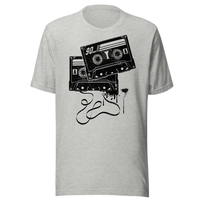 Retro Unisex T-Shirt - Monochrome Cassette Tape Design Ghost Front